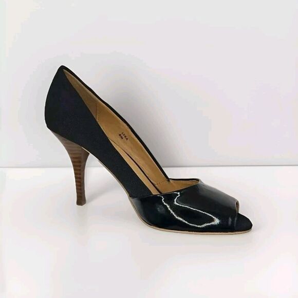 Tahari Patent Leather Open Square Toe Women's Size 8 Medium Shoes - 3 1/2" Heel - Picture 2 of 16